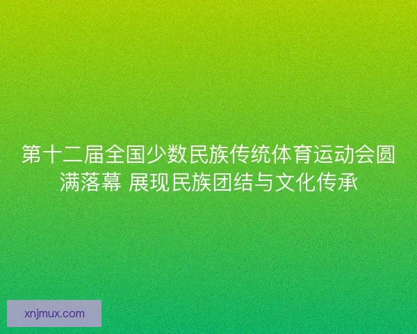 第十二届全国少数民族传统体育运动会圆满落幕 展现民族团结与文化传承