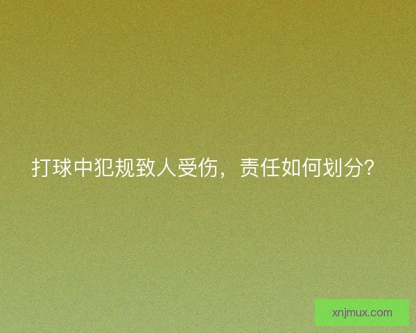 打球中犯规致人受伤，责任如何划分？